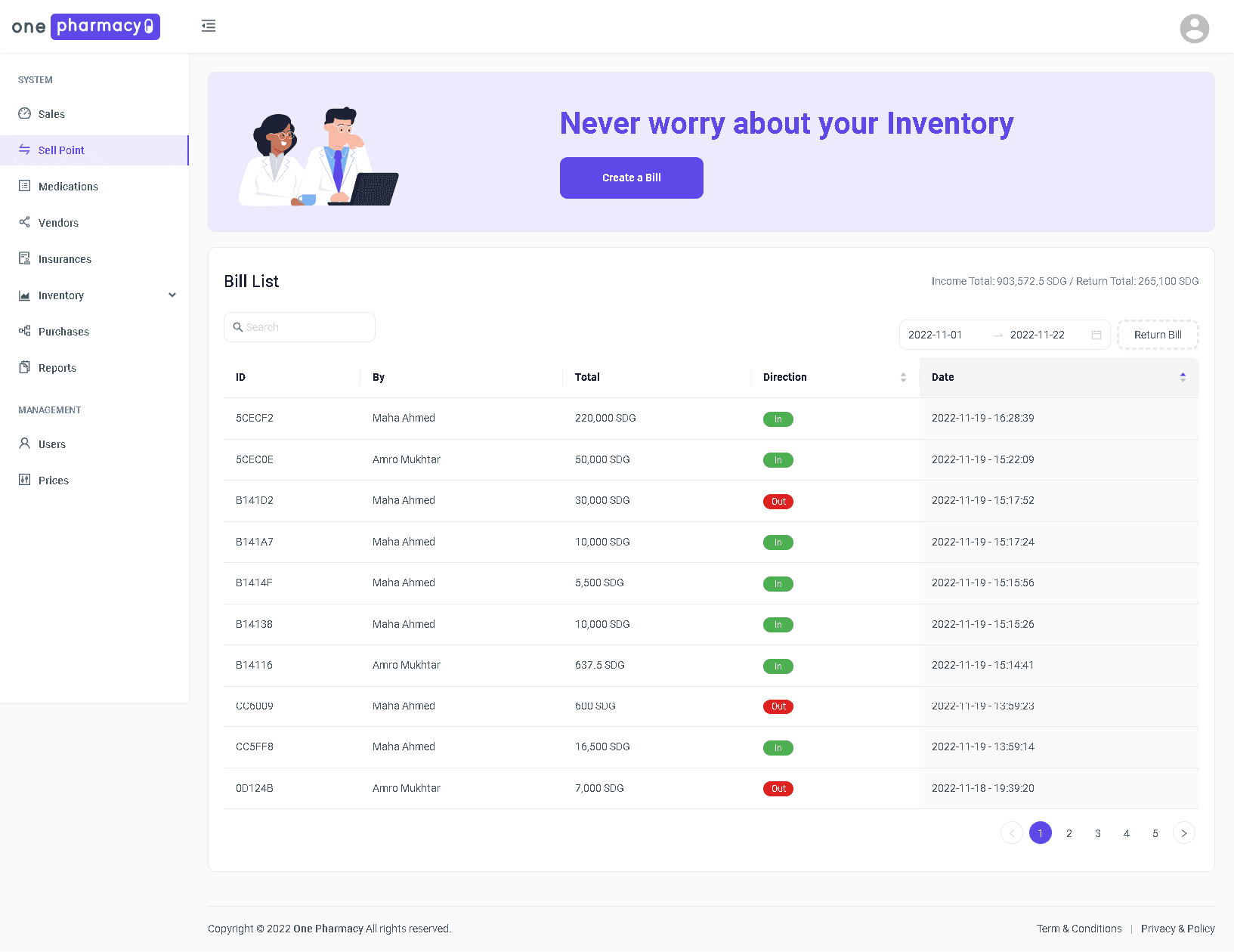 Pharmacy Management System — Screenshot 2
